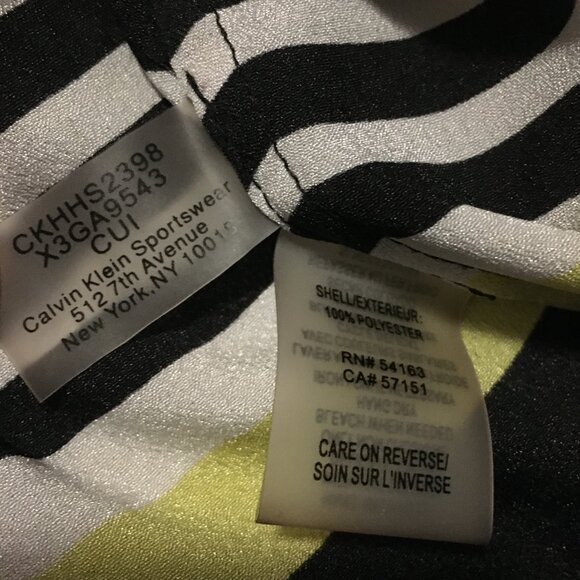 Calvin Klein Modern Colourblock Print Sheer Button Down Tunic Blouse - Picture 10 of 15